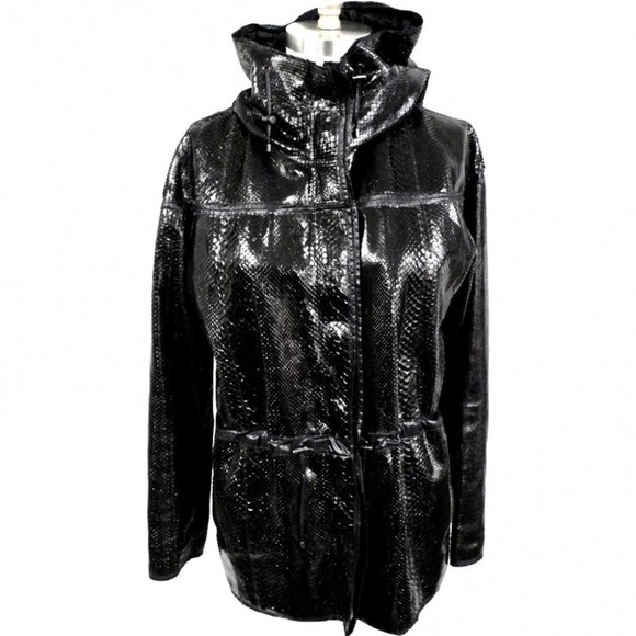 Lanvin Exotic Leathers Watersnake Parka Coat S - Picture 1 of 8